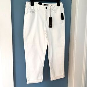 Earl Jean Women's Capri White Jeans, Sz 8